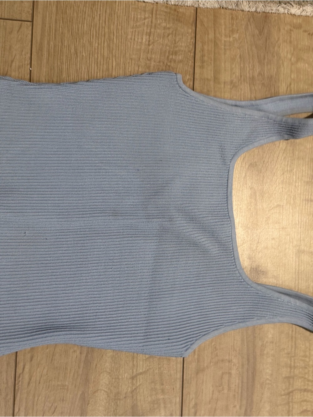 Babaton Light Blue Ribbed Square Neck Tank